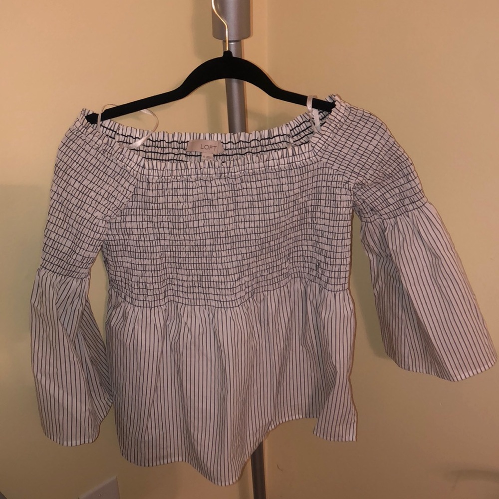LOFT off the shoulder dress shirt
